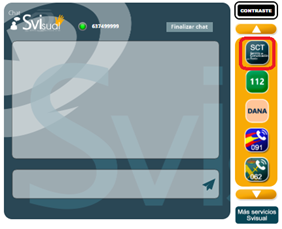 Botones de los diferentes canales de chat en web SVIsual